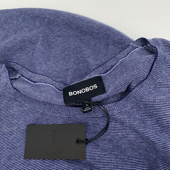 Bonobos Feder stripe midnight blue micro cotton sweater men new XL X-Large - Picture 4 of 4